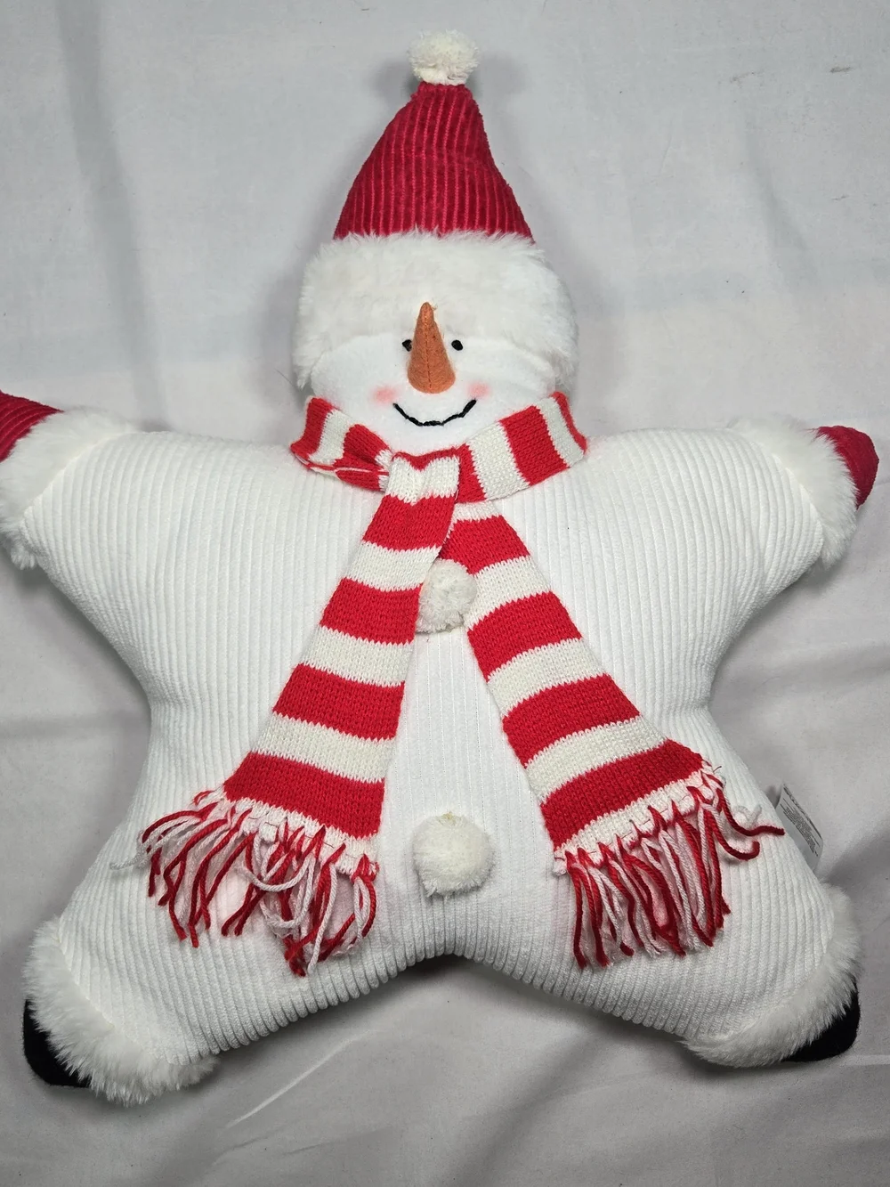 Christmas Pillow Set (2) Santa Snowman Whimsical Decor Holiday Corduroy  19